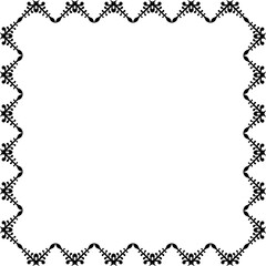 Vintage Ornamental  Frame – Elegant Black Border, PNG, 300 DPI
