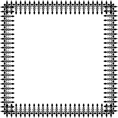 Vintage Ornamental  Frame – Elegant Black Border, PNG, 300 DPI