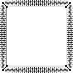 Vintage Ornamental  Frame – Elegant Black Border, PNG, 300 DPI