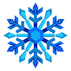 Geometric blue snowflake design