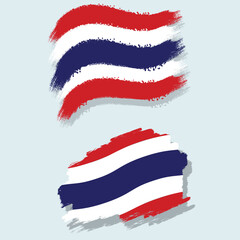 Thailand Flag Grunge Brush Stroke Collection Set of 2 Designs