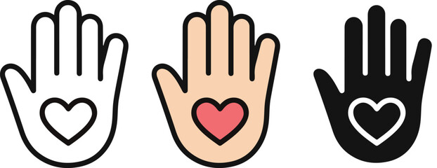 Left Hand with Heart Logo. International Lefthanders Day