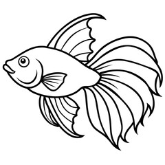 Betta line art vector