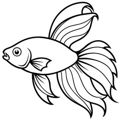 Betta line art vector