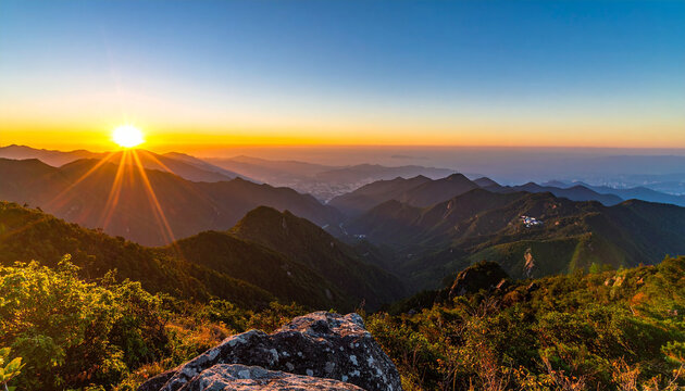 Landscape sunset at doi luang chiang dao, high mountain in chiang mai province, thailand
