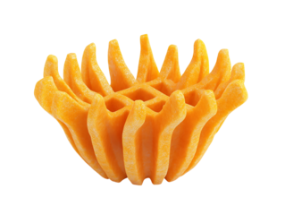 Abstract Orange 3D Rendered Bowl on Transparent Background