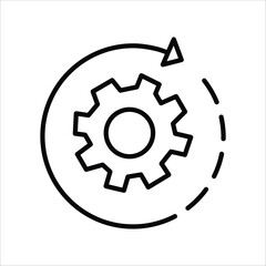 Process Line Icons. Simple Line Vector Illustration