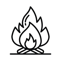 Stylized campfire illustration isolated on white background