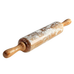 Rolling pin covered in flour, black background, for culinary website/recipe book