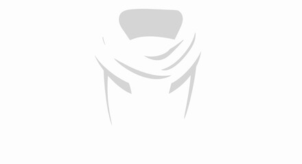 Abstract minimalist depiction of draped fabric, conveying elegance and simplicity with clean lines and a muted gray palette on a bright white