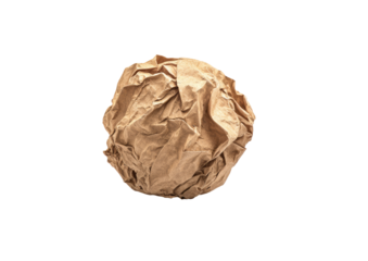 Crumpled brown paper sphere