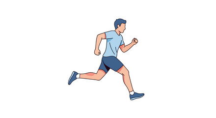 Dynamic Illustration of a Man Running with Purpose and Energy Portraying Fitness and Sport