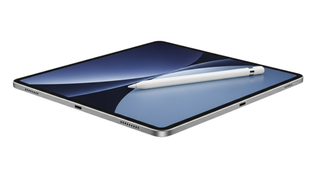 Tablet and stylus for digital art and design isolated PNG with Transparent Background