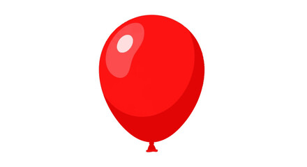 Vibrant vermilion balloon hovering, representing celebration, joy, party decorations and cheerful festivities, isolated against a stark white canvas