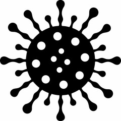 Virus Germ Silhouette Vector – Black Icon Design for Medical and Health Themes