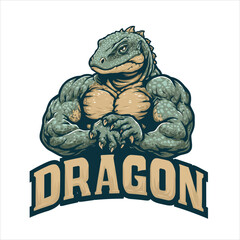 komodo dragon mascot vector