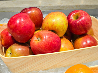 Close-Up of Fresh Apples on Tray in a Buffet