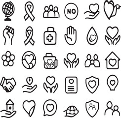 bank ,insurance Icons set used in the finance sector worldwide Vector pictograms
