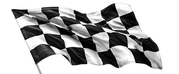 Checkered racing flag waving