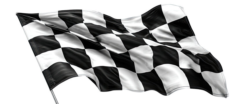 Checkered racing flag waving