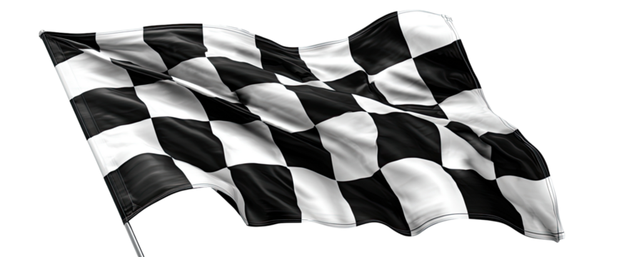 Checkered racing flag waving - Powered by Adobe