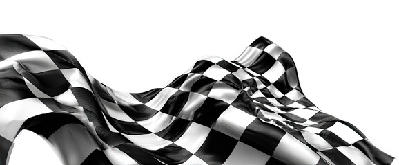 Checkered flag billowing in the wind