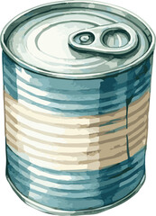 Vector watercolor illustration of a can