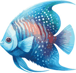 Vector watercolor illustration of an angelfish