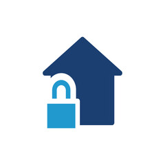 locked home colored icon vector illustration