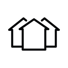 home town outline icon vector