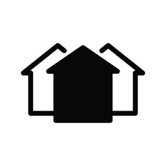 home town solid icon vector illustration