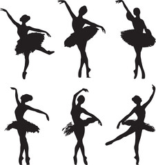 Ballerina silhouettes in dance poses