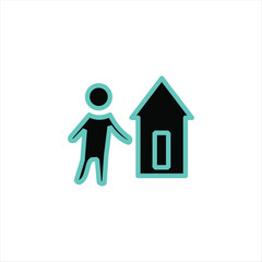solid icon house landlord vector