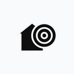 outline target home with vector illustration