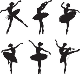 Ballerina silhouettes in dance poses