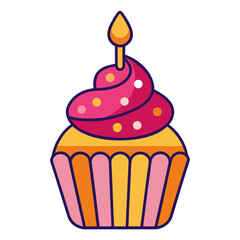 birthday cupcake with candle