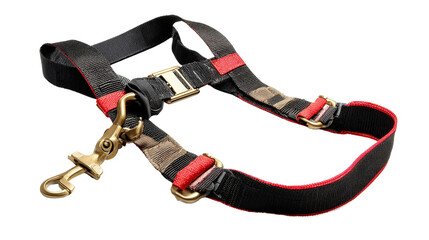 Fall protection harness laid flat background isolated on a Transparent background, PNG file.