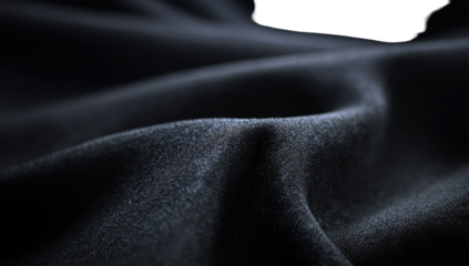 Dark fabric folds close-up