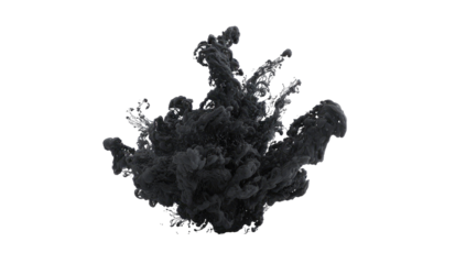 Dark ink explosion in a black background