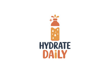 Water Bottle Drink Funny Quotes Vector Drawing