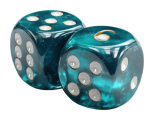 Lucky dice game casino high-quality bright environment view isolated on transparent background