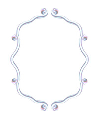 Symmetrical Coquette Frame Clipart. 3D Pearlescent Decorative Border with Mirrored Details. Elegant Pastel Pink Tones. For Scrapbooking, Journaling, Branding, or Wedding Stationery.