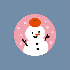 Christmas_snowman_Xmas tree_orange_citrus_gift_fruit_dessert_illustration_聖誕插畫