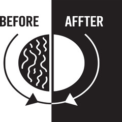 Before and after comparison concept illustration showing progress and transformation effect