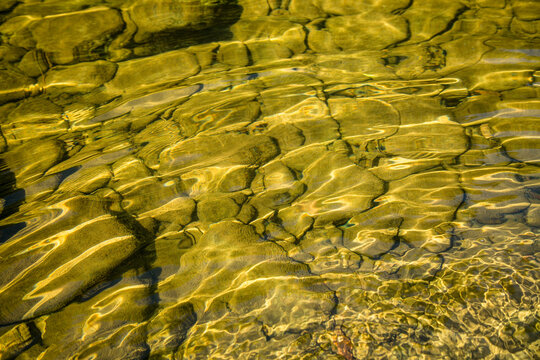 Rocks under water in a stream
