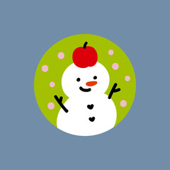Christmas_snowman_Xmas tree_apple_gift_fruit_dessert_illustration_聖誕插畫