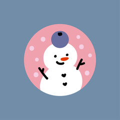 Christmas_snowman_Xmas tree_chestnut_strawberry_apple_peanut_gift_orange_citrus_blueberry_fruit_dessert_illustration_聖誕插畫