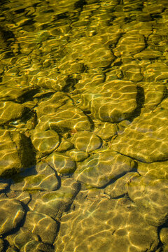 Rocks under water in a stream
