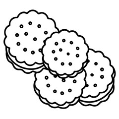 Biscuits line art vector