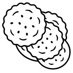 Biscuits line art vector